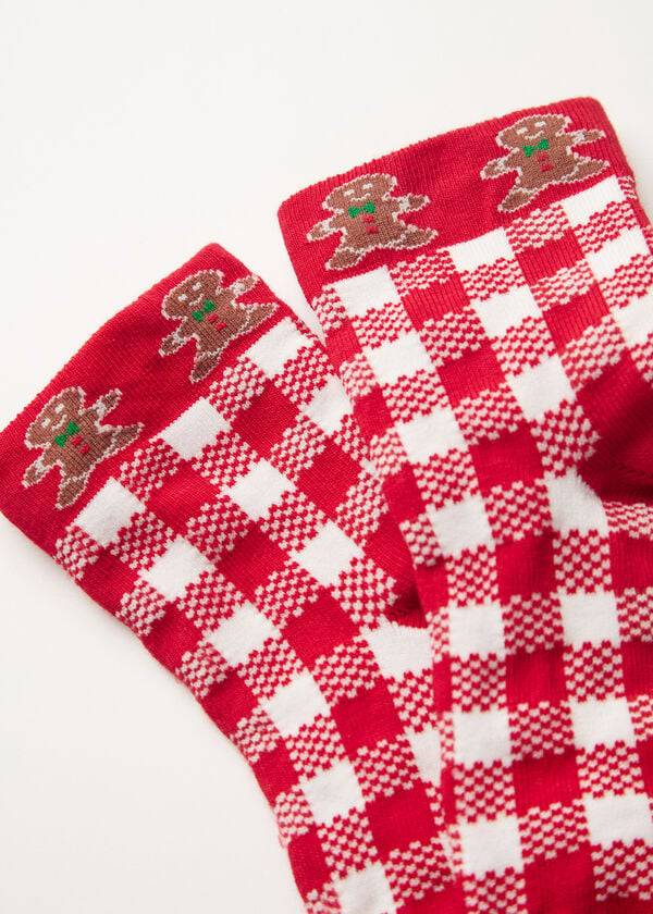 rödavita korta barnstrumpor från calzedonia christmas series