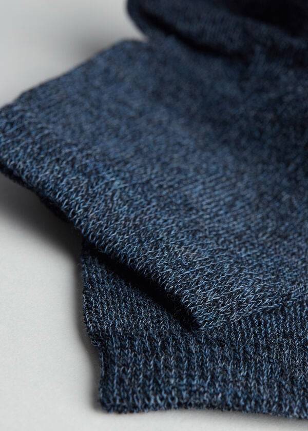 blå calzedonia light cotton korta barnstrumpor