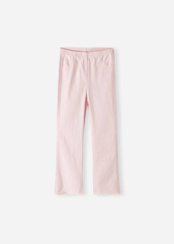 rosa calzedonia cropped flared denim leggings för barn