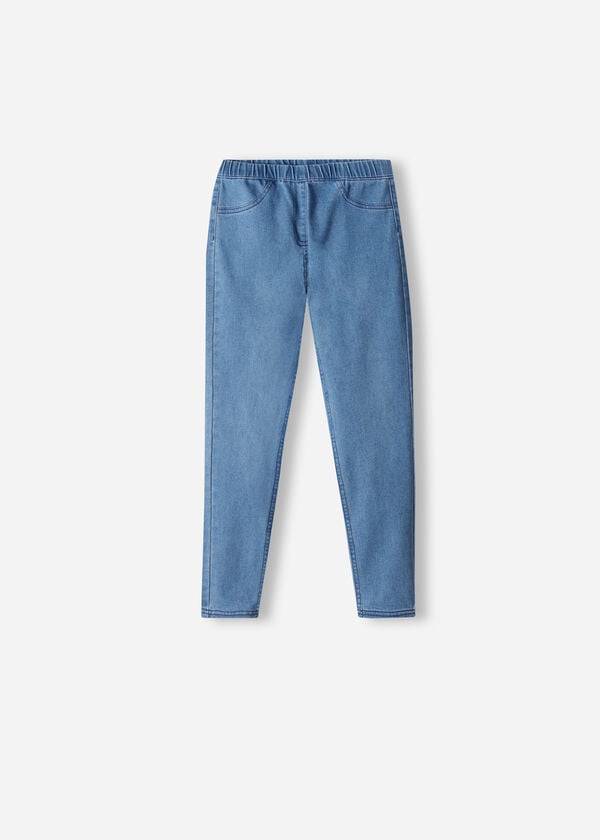 blå calzedonia denim jeggings barnleggings