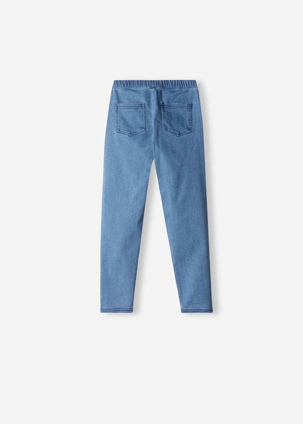 blå calzedonia denim jeggings barnleggings