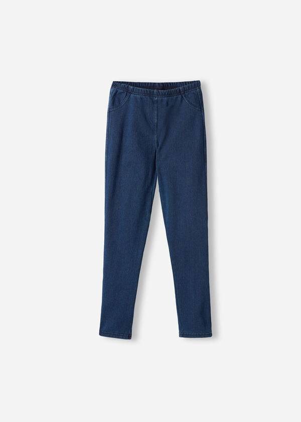 barn calzedonia termojeansleggings blå