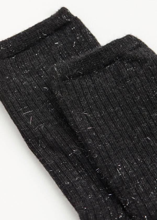 svarta calzedonia korta barnstrumpor i kashmir och glitter