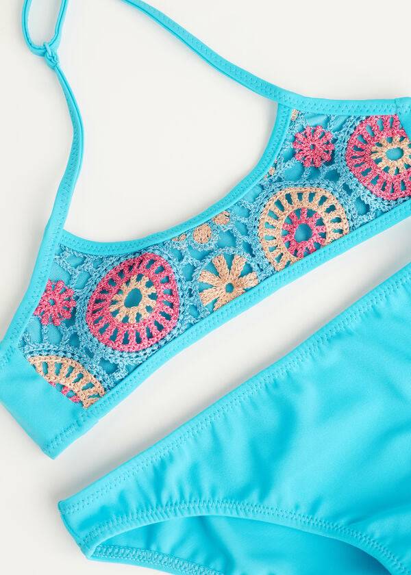 barn calzedonia tvådelade capri-baddräkter turkos