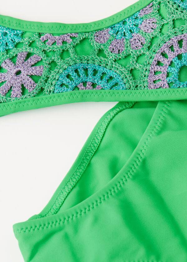 gröna calzedonia tvådelade capri-baddräkter för barn