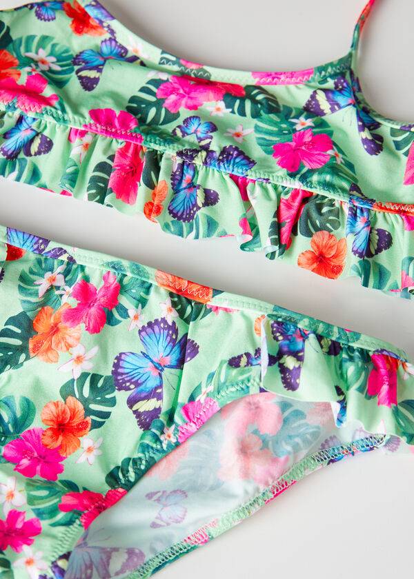 barn calzedonia tvådelade malibu baddräkter gröna