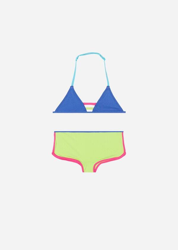 blå calzedonia tvådelade tokyo eco barnbaddräkter