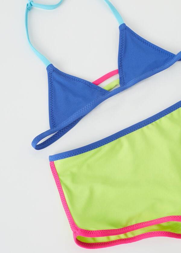 blå calzedonia tvådelade tokyo eco barnbaddräkter