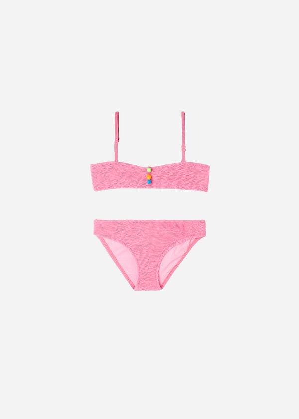 rosa calzedonia tvådelade bandeau-baddräkt san diego för barn