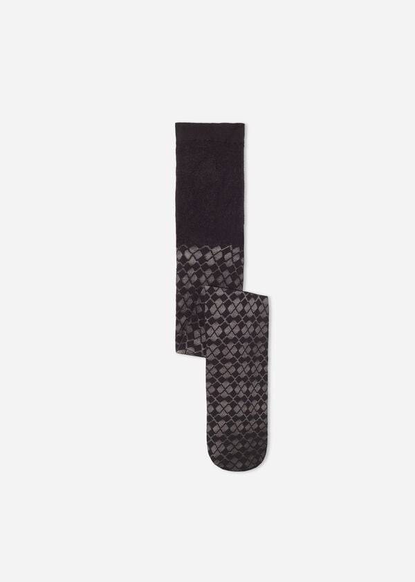 svarta calzedonia argyle eco mesh-tights för barn