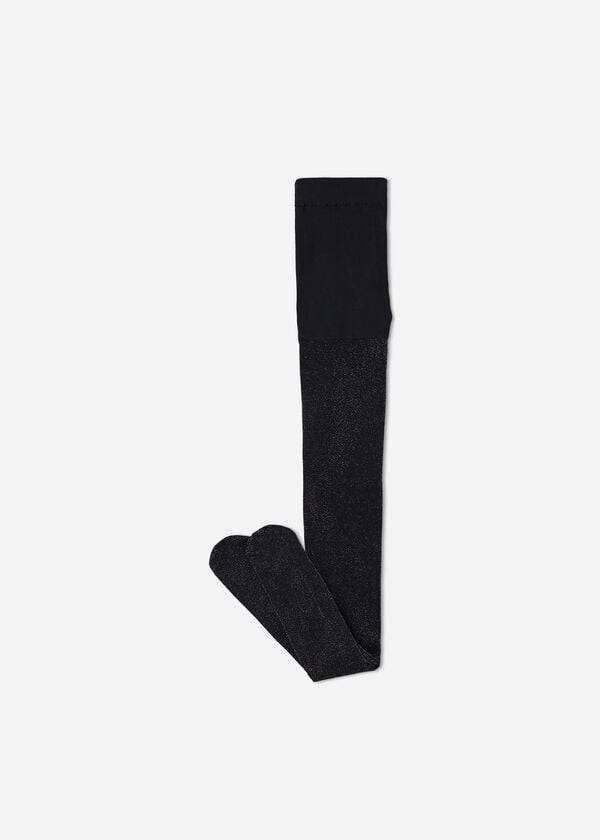 barn calzedonia glitter microfiber tights svarta
