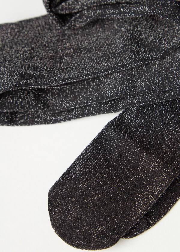 barn calzedonia glitter microfiber tights svarta
