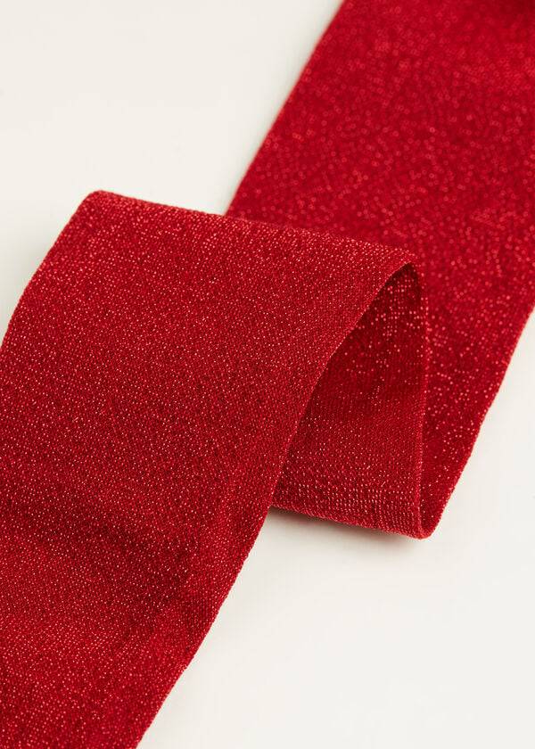 röda calzedonia glitter microfiber barnstrumpbyxor