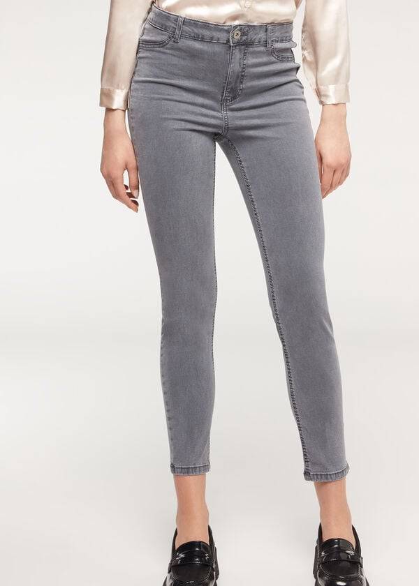 silverfärgade calzedonia eco light push up-jeans för kvinnor