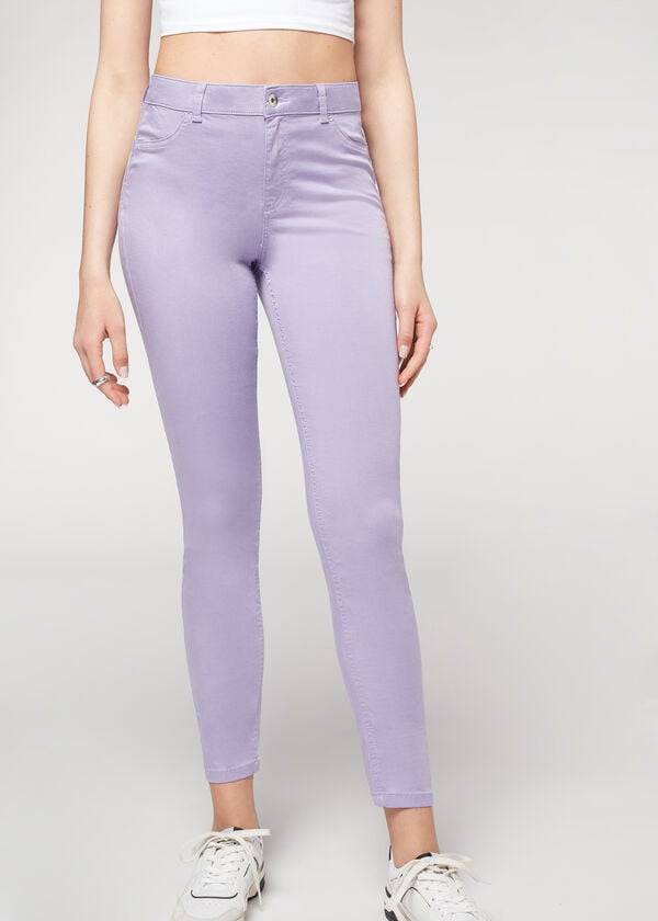 calzedonia eco light push up denim damjeans lila