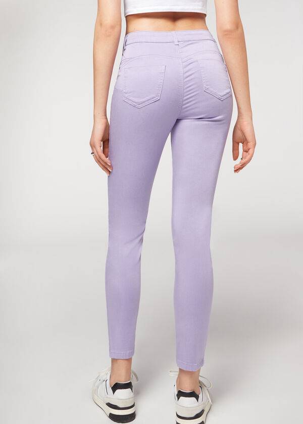 calzedonia eco light push up denim damjeans lila