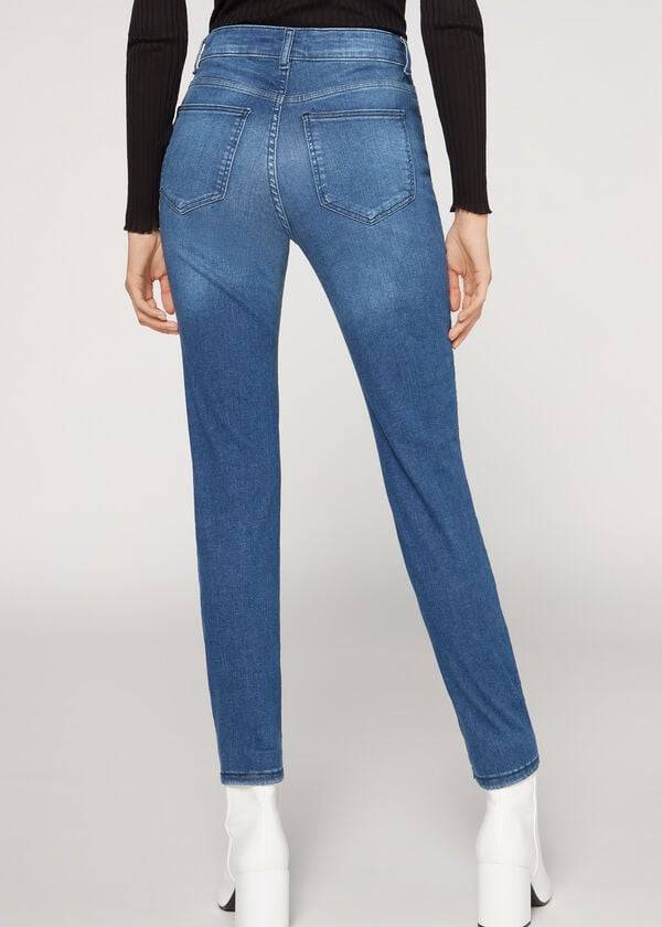 calzedonia super flex denim high waist superskinny damjeans blå