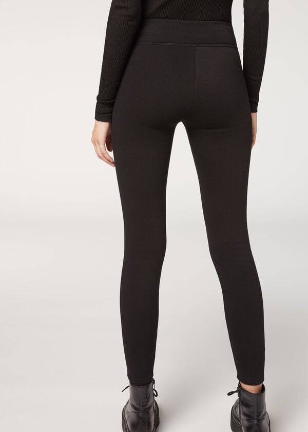 svarta calzedonia plush ultra thermal damleggings