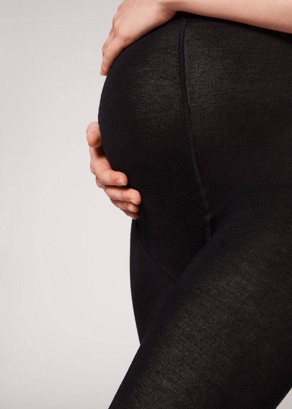 calzedonia maternity med cashmere damtights svarta