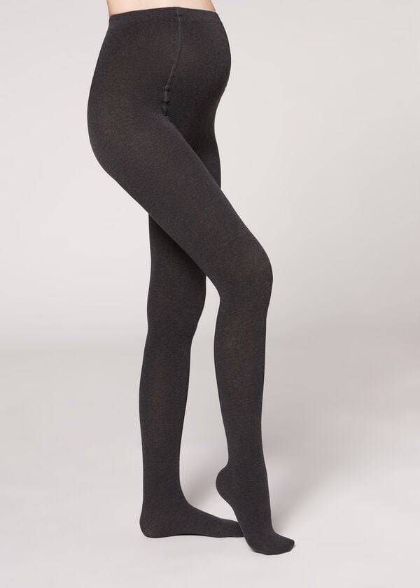 kaffefärgade calzedonia maternity-tights med kashmir för kvinnor