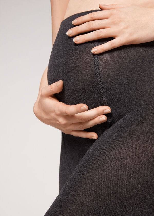 kaffefärgade calzedonia maternity-tights med kashmir för kvinnor