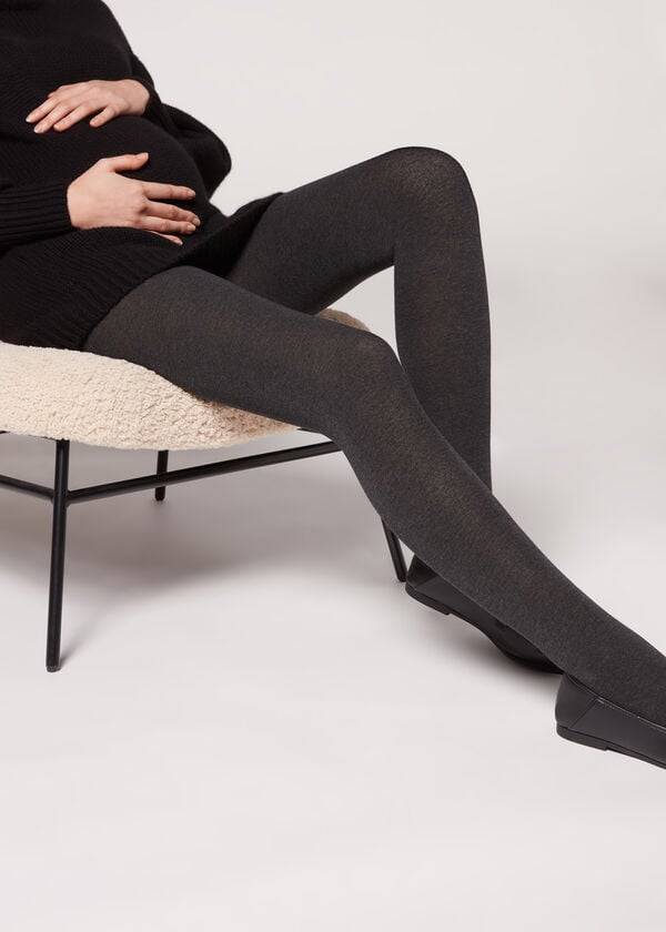 kaffefärgade calzedonia maternity-tights med kashmir för kvinnor