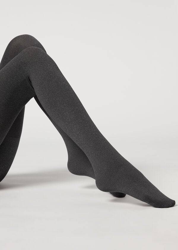 grå calzedonia 80 denier superopaque total shaper tights för kvinnor