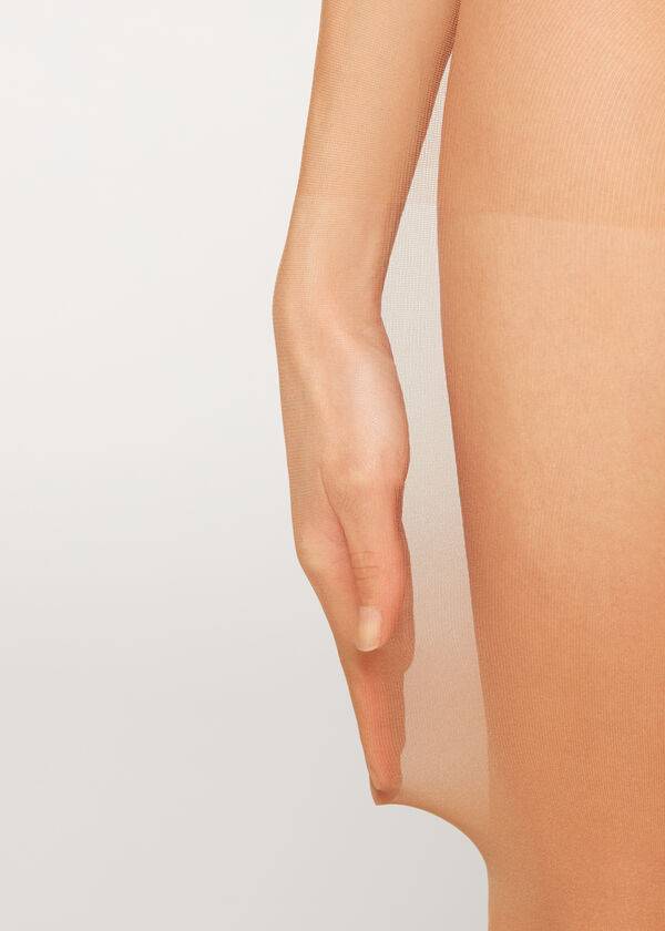 calzedonia 20 denier essential osynliga transparenta tights dam beigebrun