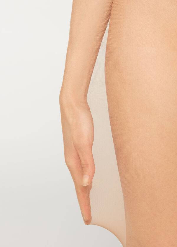 beige calzedonia 20 denier essential osynliga transparenta tights för dam