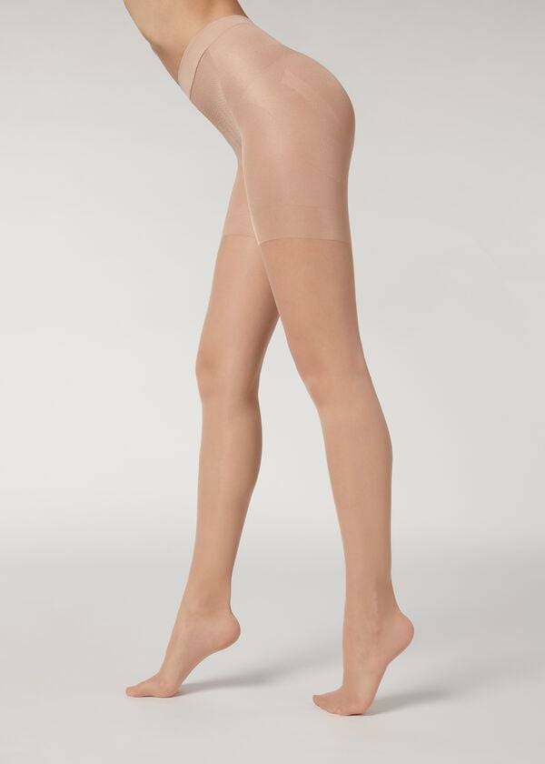 calzedonia 30 denier total shaper sheer damtights beige