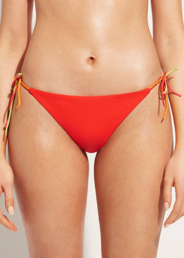 röd calzedonia brasiliansk stringbikinitros för kvinnor