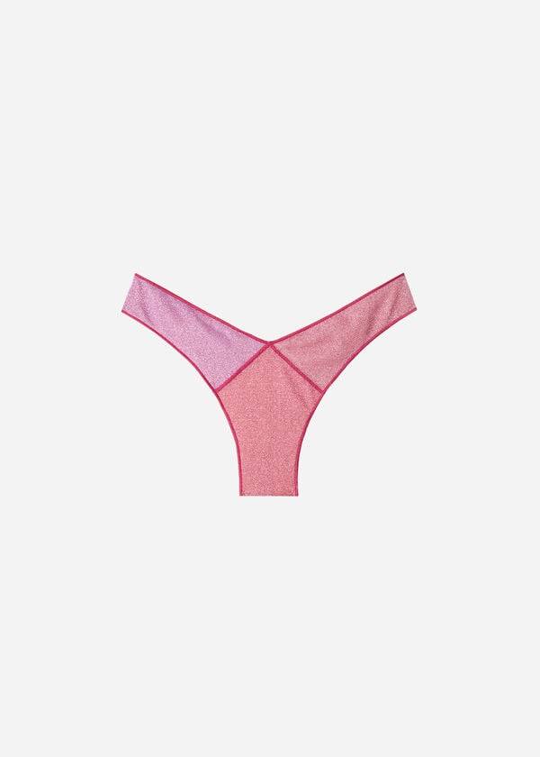 calzedonia high cut brazilian lamé lisbona bikinitrosor i rosa för kvinnor