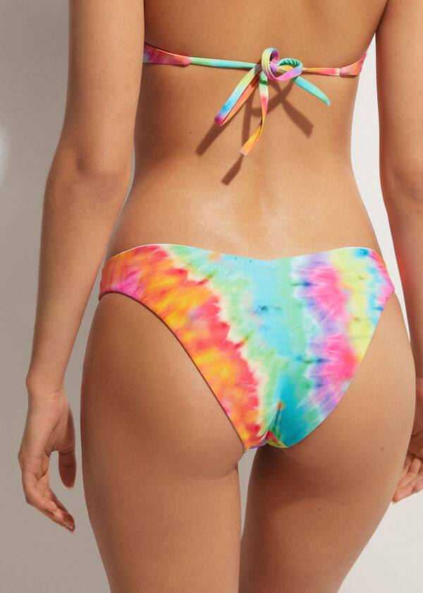 flerfärgad calzedonia high cut orlando bikinitrosor för kvinnor
