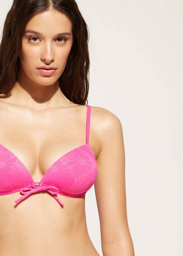 rosa calzedonia graduated padded triangle antibes bikiniöverdelar för dam