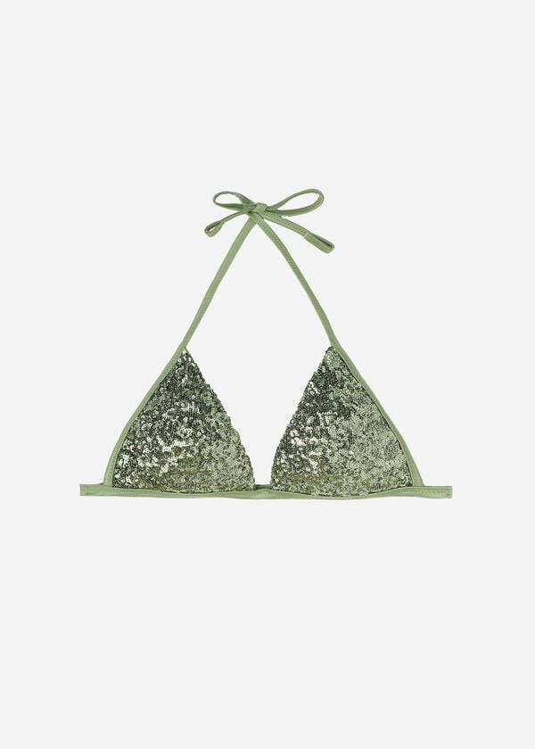 grön calzedonia graduated vadderad triangle cannes bikiniöverdel för dam