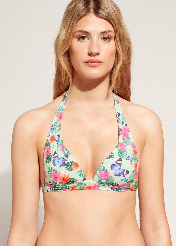 flerfärgade calzedonia graduated padded triangle malibu bikinitoppar för kvinnor