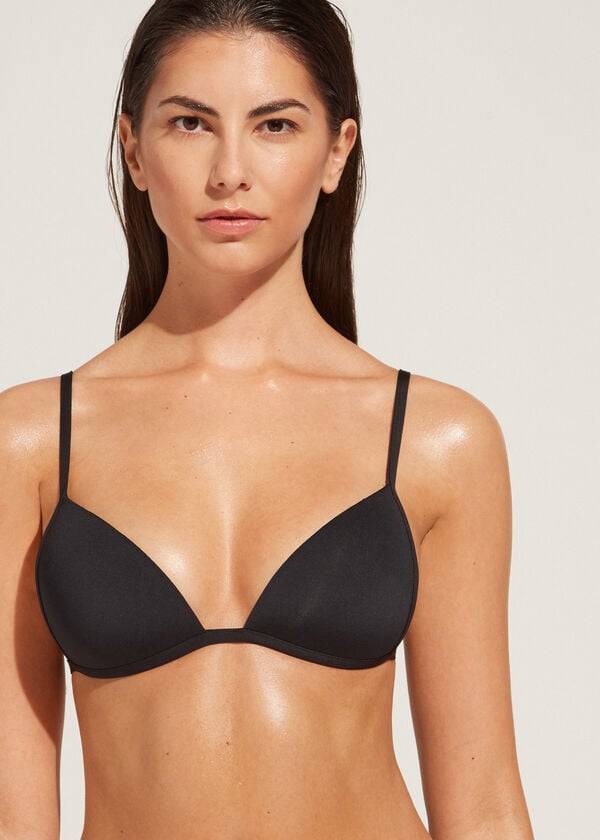 calzedonia graduated soft vadderad triangle indonesia bikiniöverdel dam svart