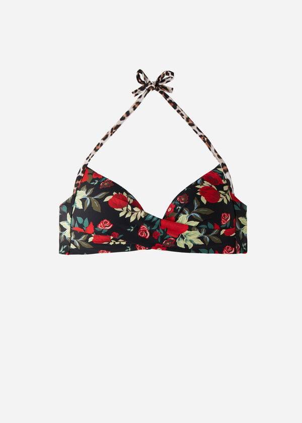 calzedonia graduated soft padded triangle nizza dambikiniöverdelar rosa svart
