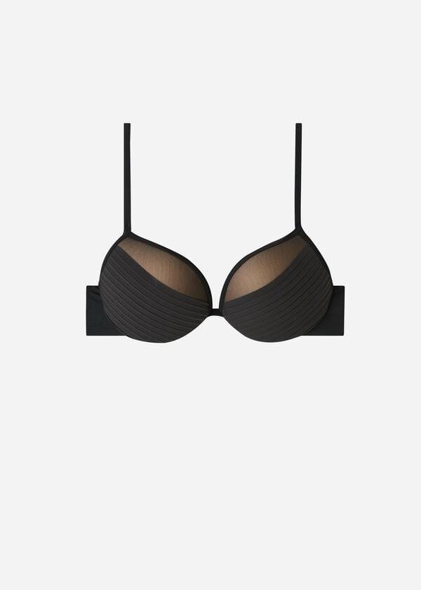 calzedonia lätt vadderade push-up bikiniöverdelar dam svart