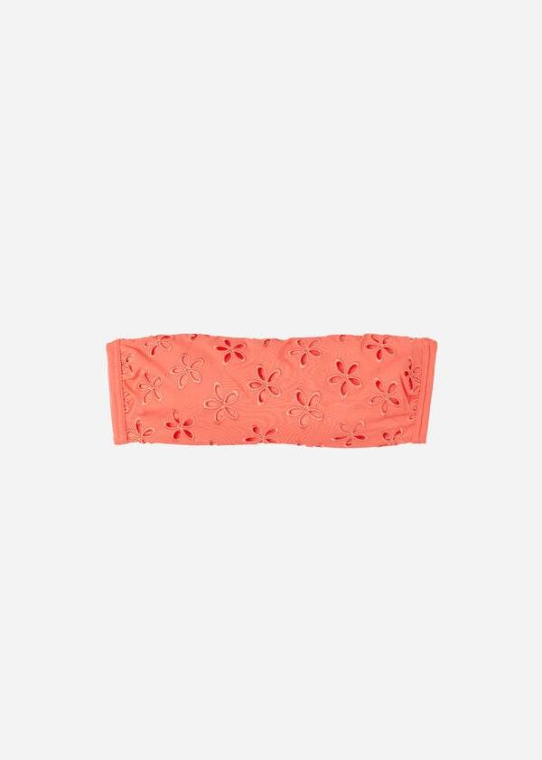 dam calzedonia vadderade bandeau corfù bikinitröjor coral orange