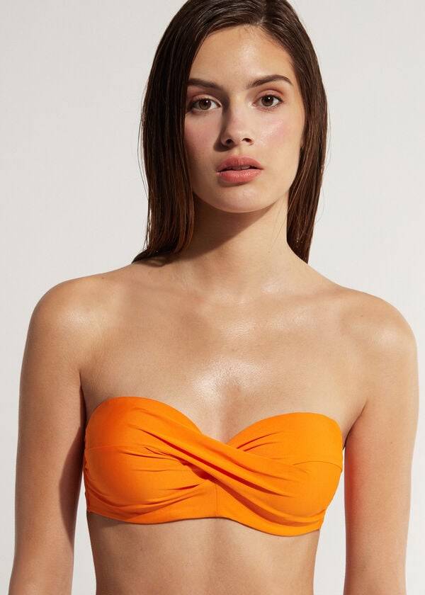orange calzedonia vadderad bandeau indonesia bikinitoppar för kvinnor