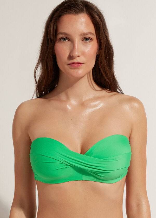 dam calzedonia vadderad bandeau indonesia eco cobey bikinitoppar grön
