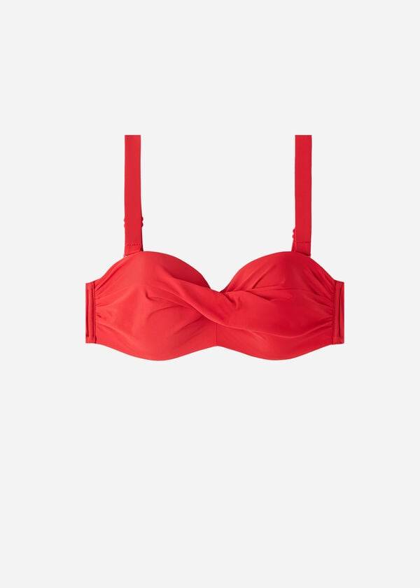 dam calzedonia vadderad bandeau indonesia axelbandslösa bikinitoppar röd