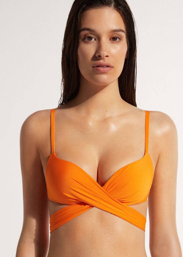 calzedonia vadderad push up indonesia eco bikiniöverdel för dam orange