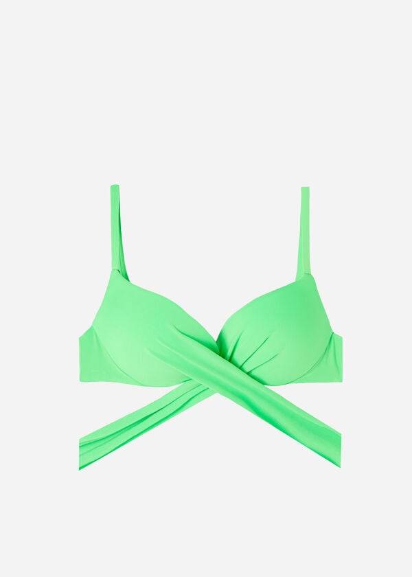 ljusgrön calzedonia vadderad push up indonesia eco rosa dambikiniöverdel