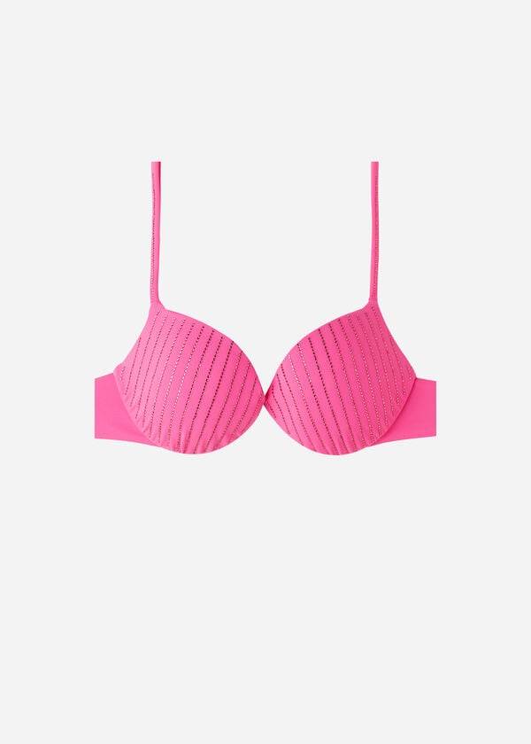 rosa calzedonia vadderad push up shanghai bikiniöverdel för dam
