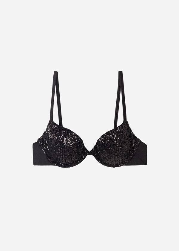 calzedonia vadderade push-up bikinitoppar i cannes svart för kvinnor