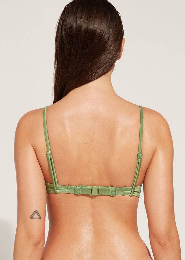 calzedonia vadderad push-up cannes rosa dambikiniöverdelar grön