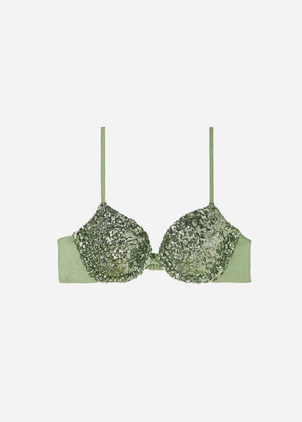 calzedonia vadderad push-up cannes rosa dambikiniöverdelar grön