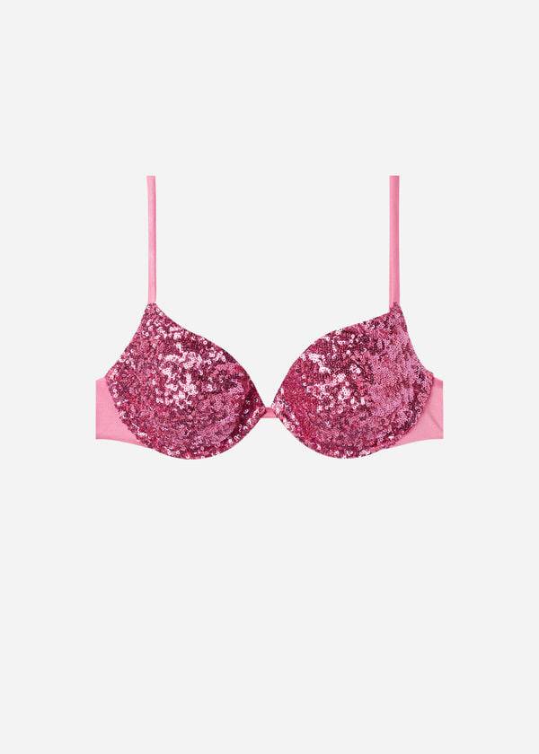 calzedonia vadderad push-up cannes rosa dambikiniöverdelar rosa